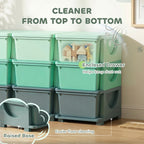 3 Tier Kids Storage Organizer with 9 Drawers for Bedroom, Nursery, Kindergarten, Living Room, Boys and Girls, Green