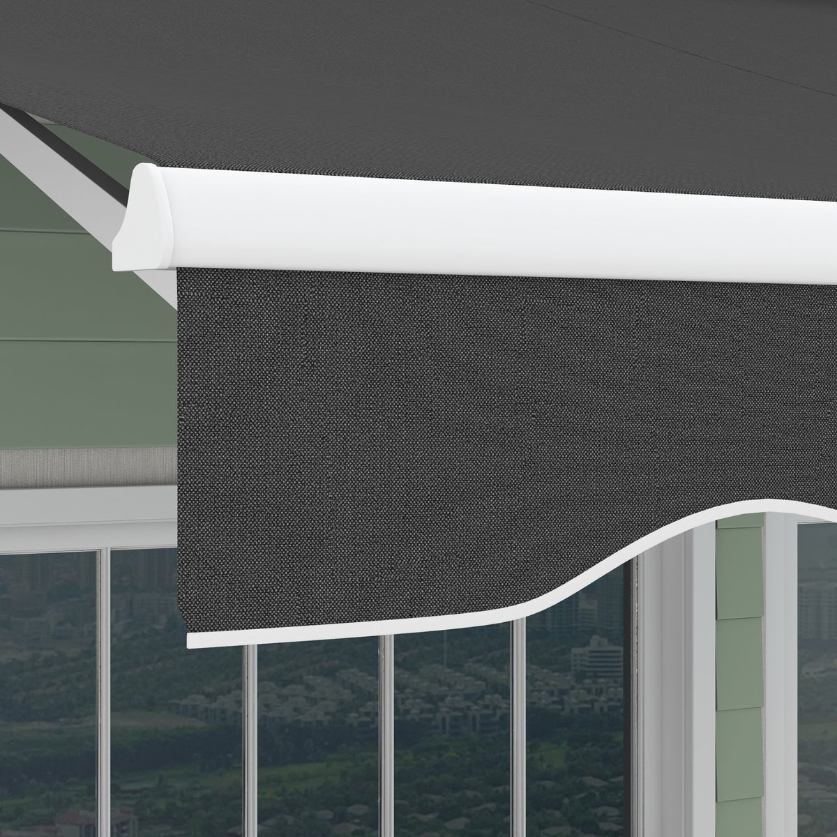 10' x 8' Electric Retractable Awning, Sun Shade Shelter，Remote Controller and Crank Handle for Deck, Balcony, Yard,