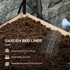 Raised Garden Bed with Legs and Cover, Metal Elevated Planter Box with Bottom Shelf and Liner for Vegetables, Cream