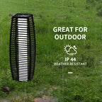Solar Floor Lamp, Outdoor Rattan Garden Lantern Pathway Light & Decorative Driveway Lighting, Black