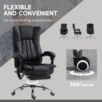 Massage Office Chair, 6 Points and Heat, Reclining Computer Chair with High Back, Adjustable Height and Footrest, Black