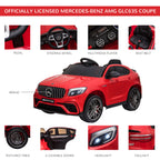 12V Toddler Ride On Car with Remote Control, AMG GLC63S Coupe, Electric Car with 2 Speed, MP3 Player, Light, Horn, Songs, Suspension, Red