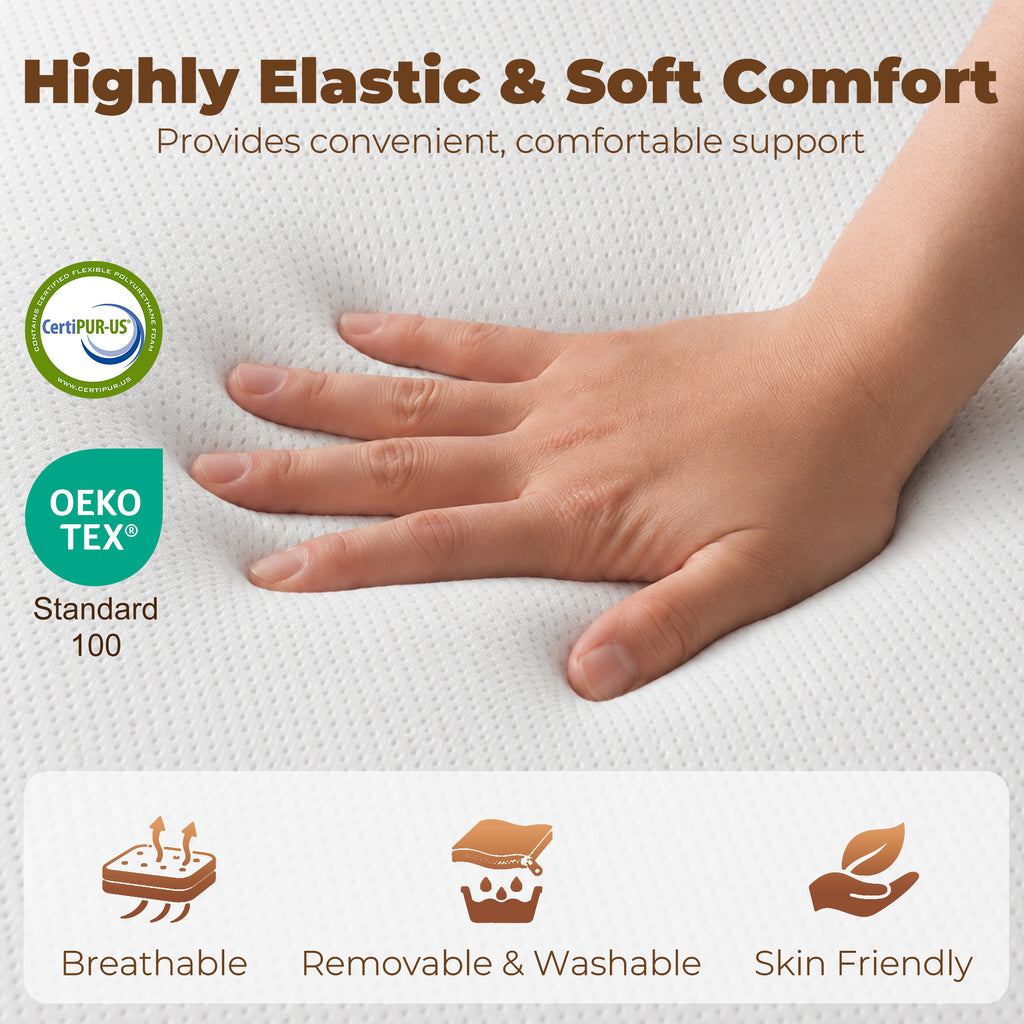 Trifold Mattress, 6 Inch Memory Foam Mattress for Guest, Camping, RV, Travel, Yoga, Made in USA, 75" x 38" x 6"