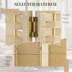 Folding Room Divider Screen 6 Panel 5.6' Tall Privacy Screen Freestanding Room Partition for Home Office, Beige