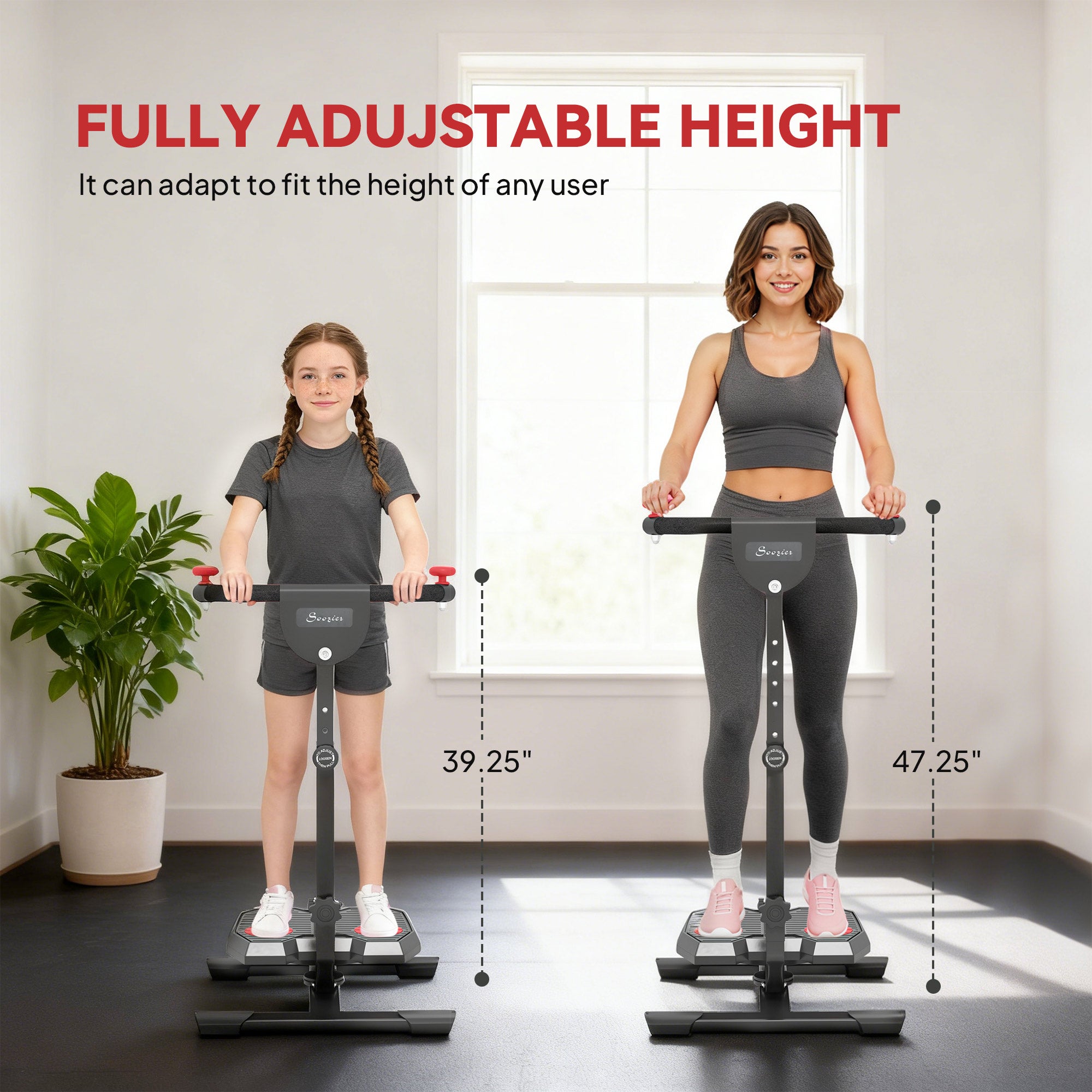 Foldable Ab Twister Board for Waist Trimming with LCD Display, Ab Workout Equipment for Women and Men, Red