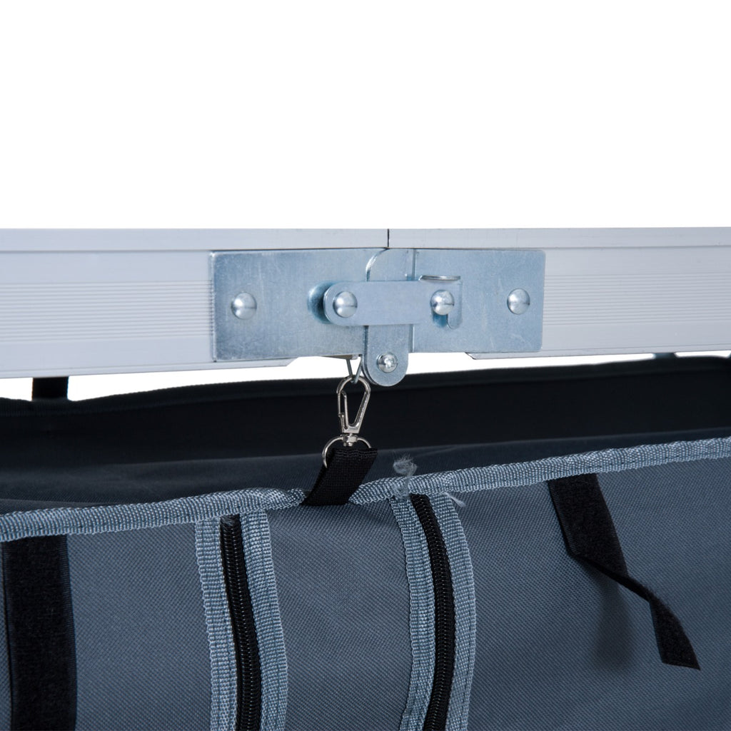 47" Portable Camping Table Aluminum Picnic Folding Camping Table with Carrying Handle and Storage Organizer