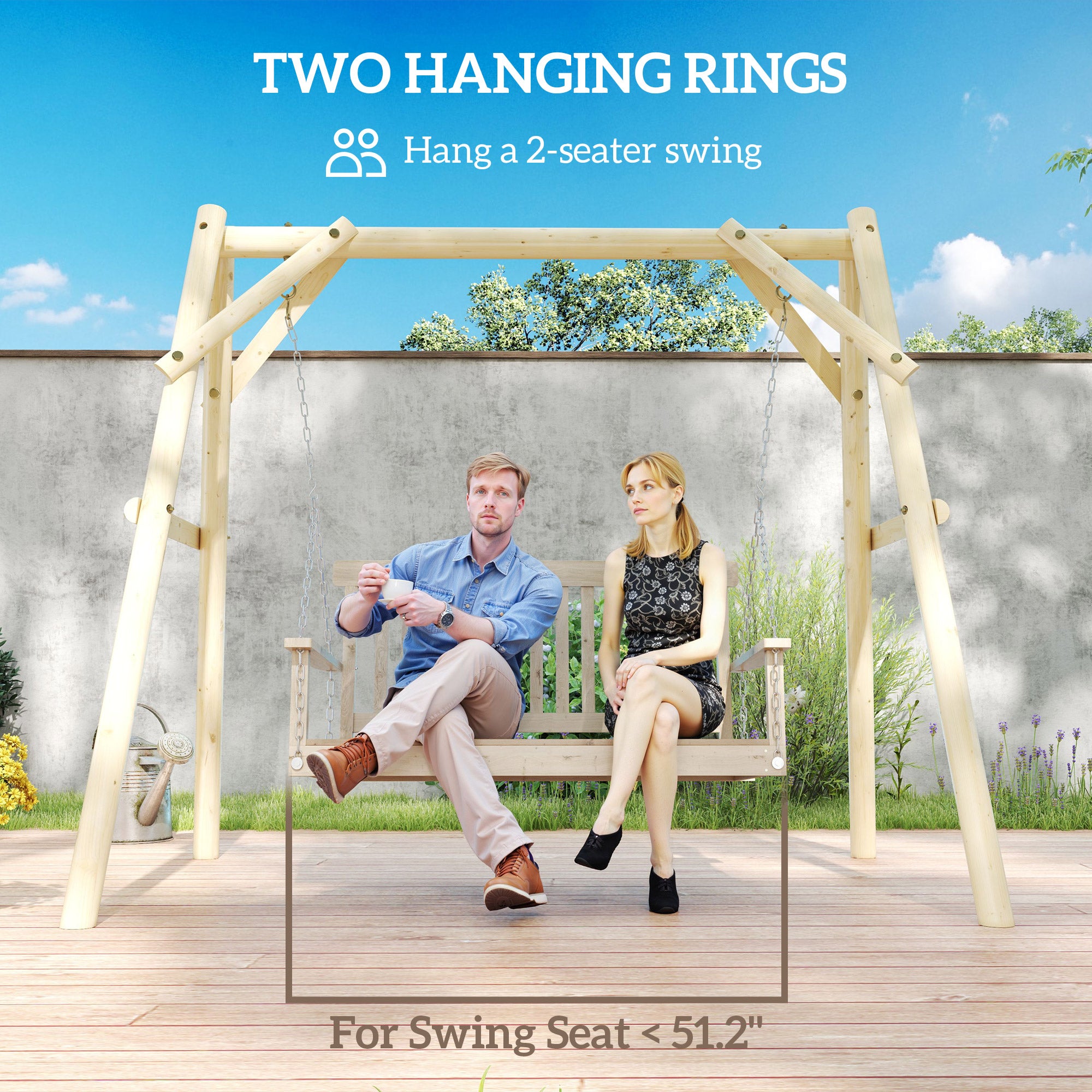 660 lbs Porch Swing Frame, A-Frame Hanging Chair Stand Only for DIY Painting, Swing Chair Stand for Backyard, Patio