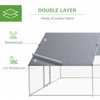 Large Chicken Coop Metal Chicken Run for Chickens with Waterproof and Anti-UV Cover, Spire Shaped Walk in Fence Cage Hen House for Outdoor and Yard Farm Use, 1.3" Dia, 9.8' x 26.2' x 6.4'