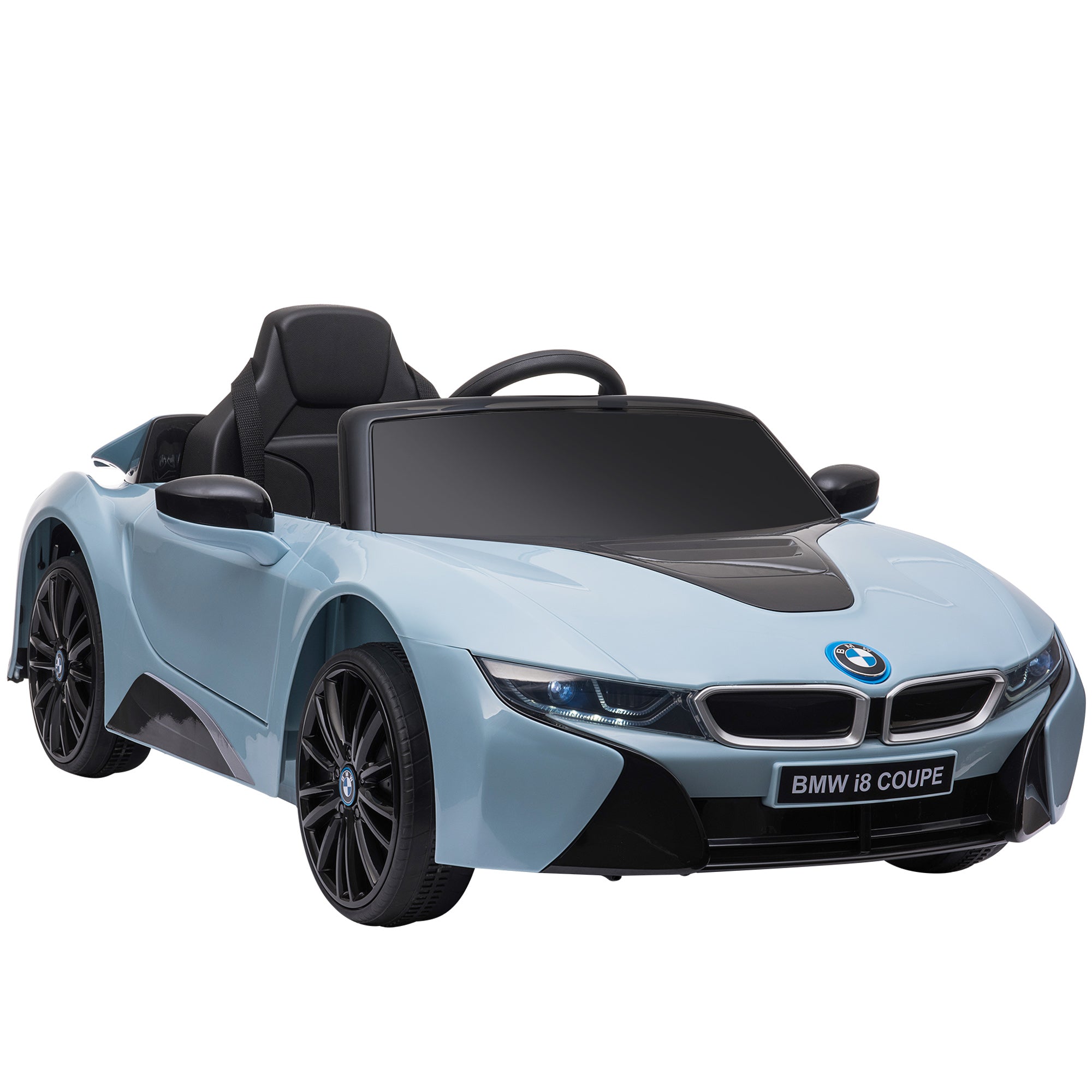 Licensed I8 Coupe 6V Electric Car, Kids Ride-On Car, Battery Powered Toy with Remote Control Music Horn Lights Suspension for 37-96months Old, Blue
