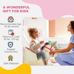 Kids Rocking Horse, Unicorn with Realistic Sound, Safety Belt & Wooden Base for 18-36 Months