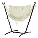U Shape Stand Hammock Chair, Headrest Include Hammock Swing, Cream White