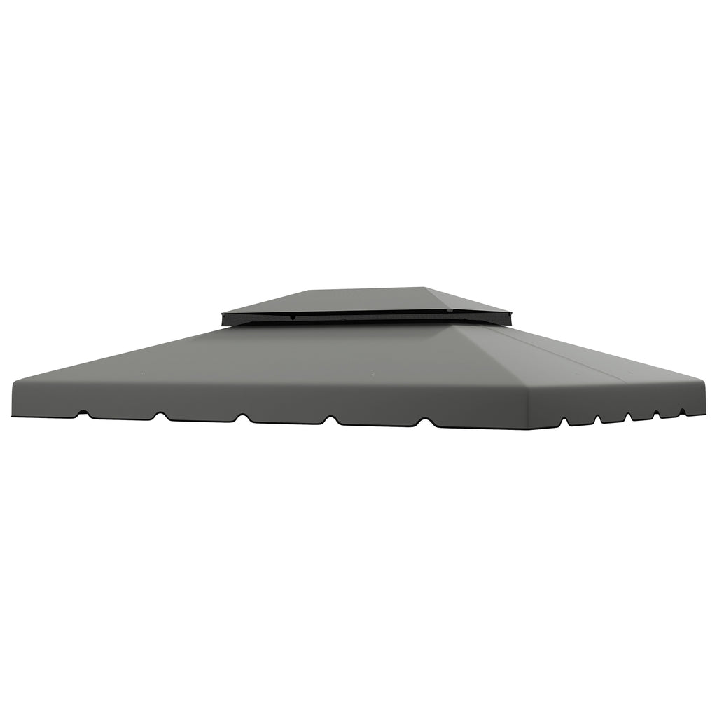 Model 84C-101 or 84C-144 13' x 10' Gazebo Replacement Canopy, Gazebo Top with Double Vented Roof (TOP ONLY), Gray
