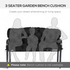 59" x 38" Tufted Bench Cushion for Outdoor Furniture, 3-Seater Replacement for Swing Chair, Patio Sofa/Couch, Black