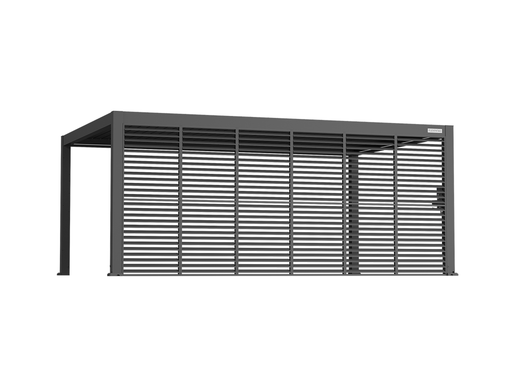 Privacy Shutter Walls Adjustable 0–180° All-Aluminum Panel Add-On, 20' Side Gray for Pergola Shade and Privacy Control