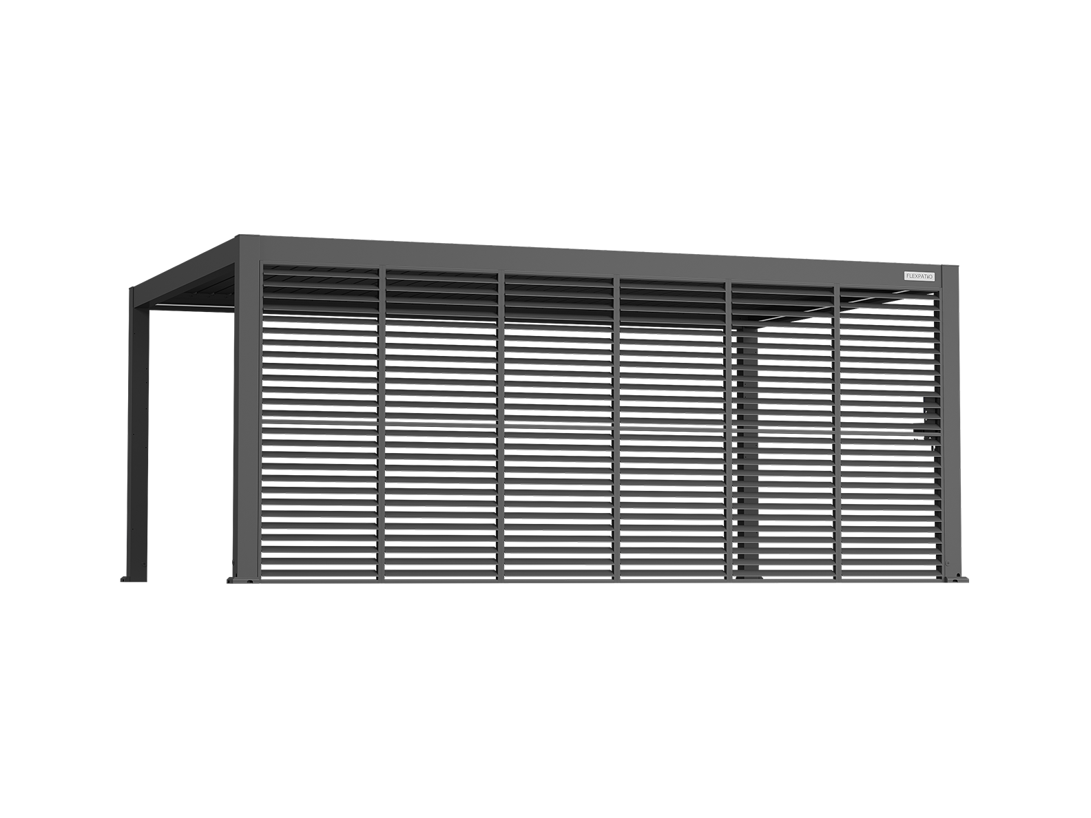 Privacy Shutter Walls Adjustable 0–180° All-Aluminum Panel Add-On, 20' Side Gray for Pergola Shade and Privacy Control