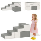 2 Piece Foam Climbing Toys for Toddlers 1-3 Years to Slide, Climb and Crawl, Light Gray