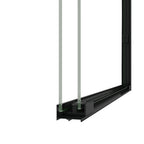 Double Sliding Shower Door with Explosion-Proof Safety Film and Stainless Steel Handle, Panel for Bathroom, 48" L x 0.5" W x 72" H, Matt Black