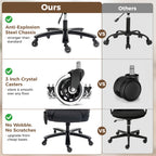 Ergonomic Office Chair with Inflatable Adjustable Lumbar Support, 400 Lbs Heavy Duty High Back Desk Chair, Black