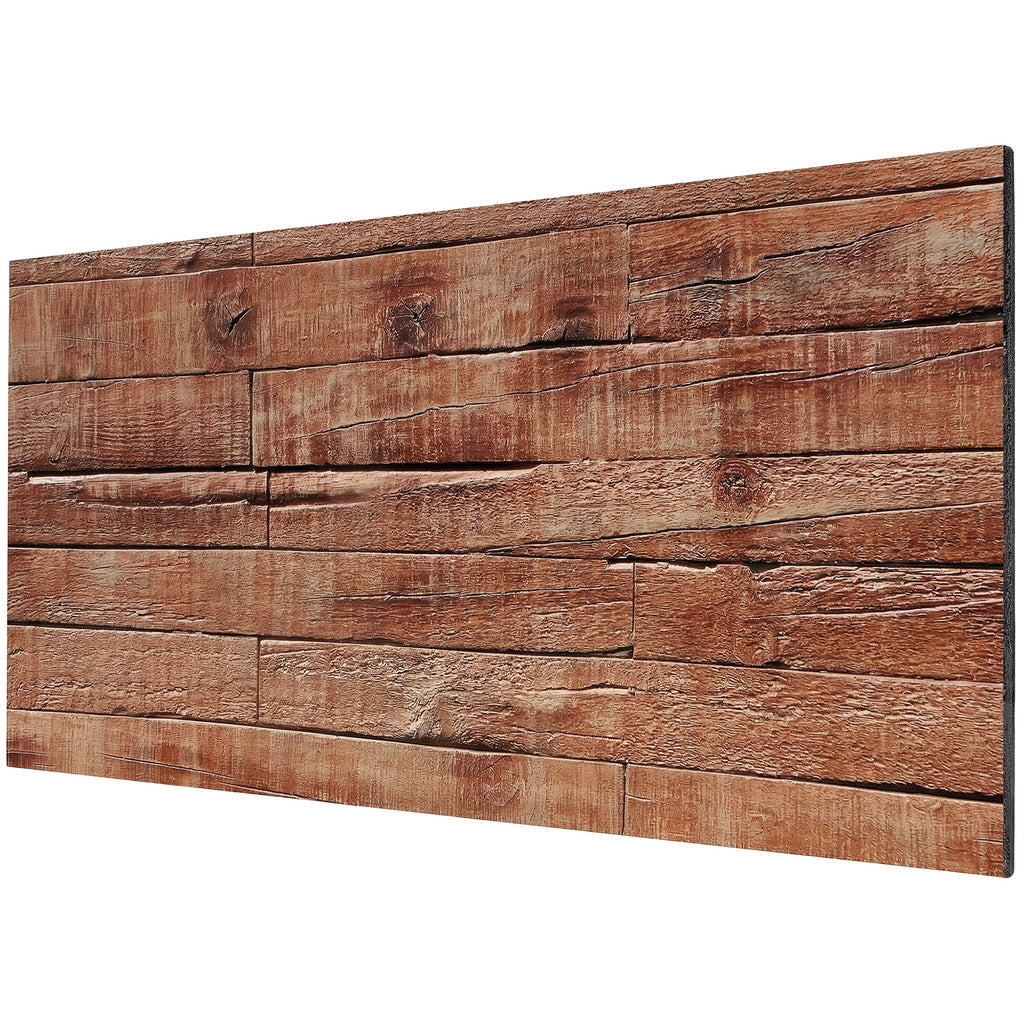 8-Pack 3D Faux Wood Wall Panels, Lightweight Polyurethane Panels for Interior and Exterior Accent Walls, Brown