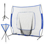 Baseball Net Set with 7.5x7ft Catcher Net, Ball Caddy, Portable Pitching Net for Hitting, Pitching, Batting, Catching, Blue