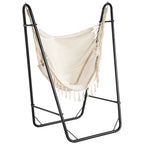 Hammock Chair with U Shape Stand, Hammock Swing Chair with A Side Pocket, Cream White
