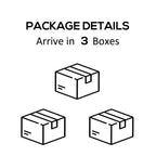 5-Piece Patio Furniture Set with Cushions, Outdoor PE Rattan Wicker Sofa Set, Sectional Furniture with Pillows, Glass Coffee Table for Garden, Backyard, Brown/Cream White