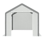 20' x 10' x 9' Walk-in Greenhouse, Outdoor Garden Warm Hot House with 6 Roll-up Windows, 2 Zippered Doors and Weather Cover, White