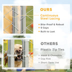 Heavy Duty Outdoor Dog Kennel with Waterproof Roof, Secure Latch, Chain Link Dog Run for Backyard, 19.7' x 19.7' x 8.9'