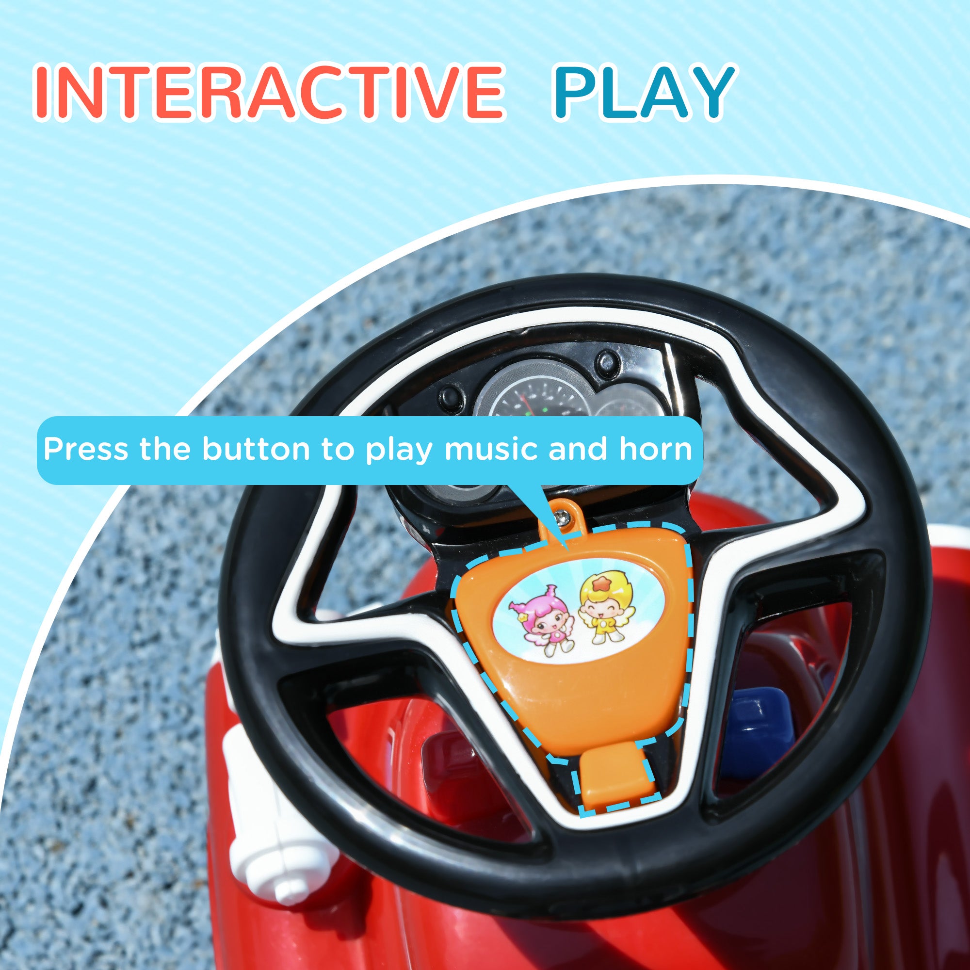 Toddler Ride on Fire Truck with Music, Horn, Under Seat Storage, for Kids 18-36 Months, Red