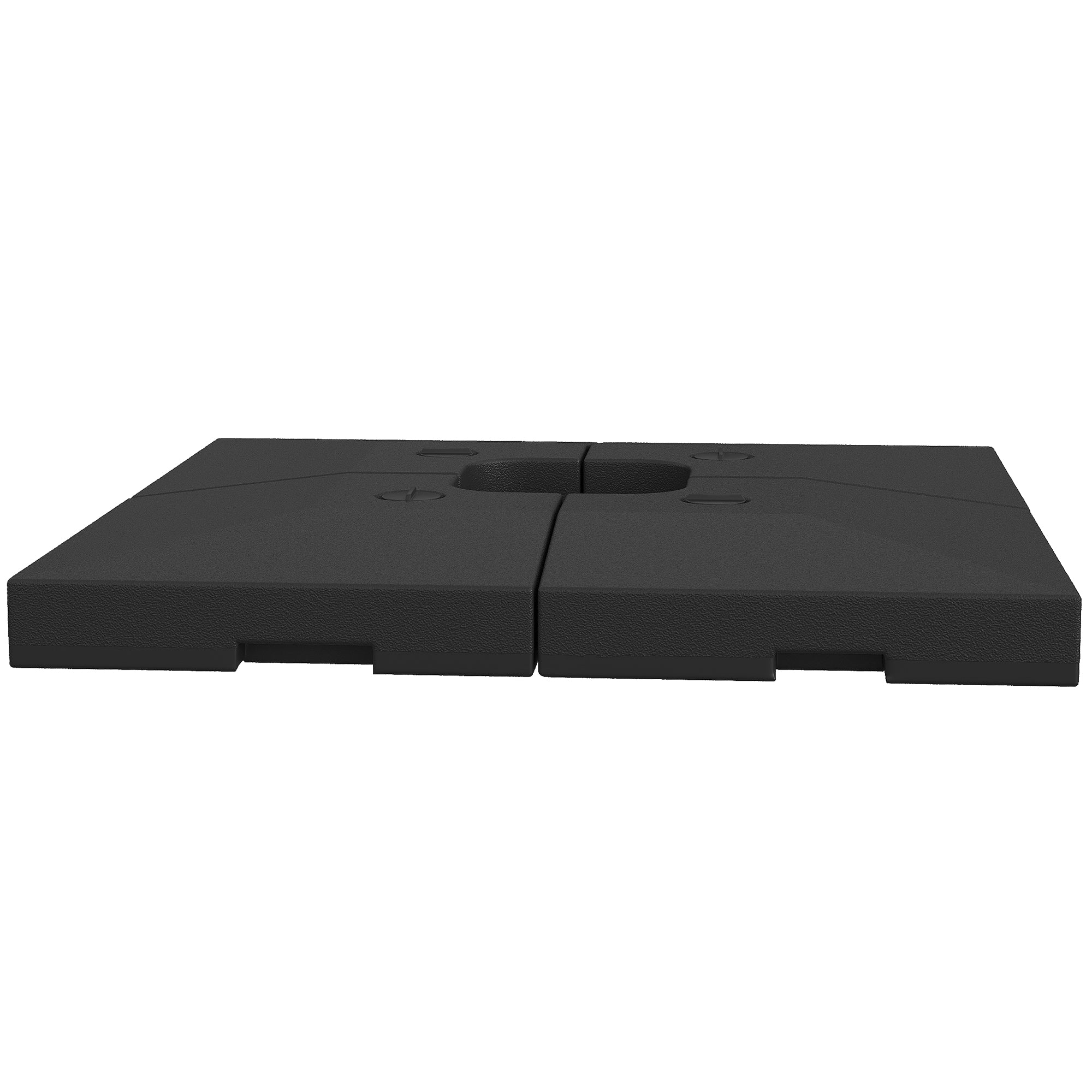 4 Pieces Cantilever Patio Umbrella Base, Outdoor Offset Umbrella Weights, 176 lbs Capacity Water or 264 lbs Capacity Sand Plates Set, Black