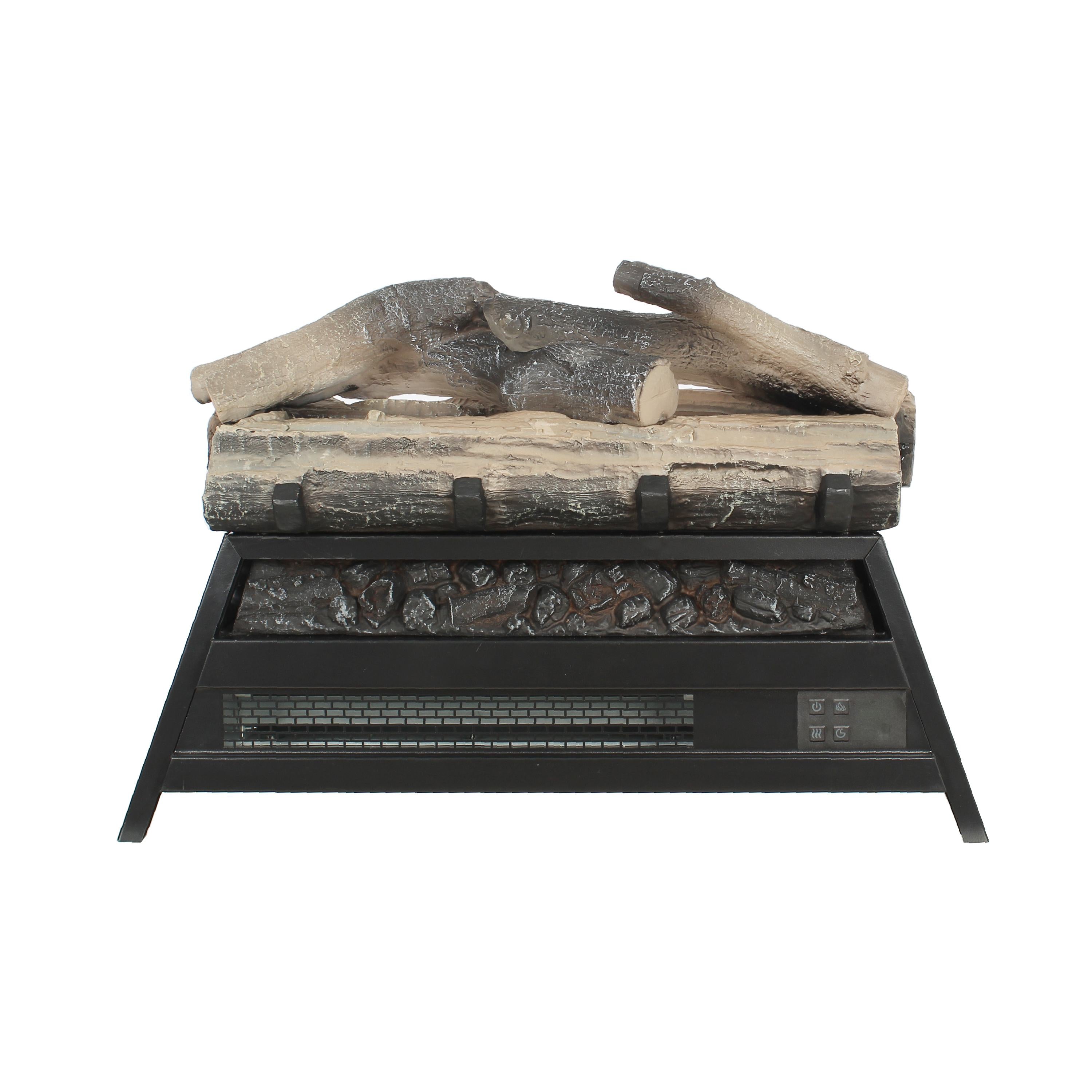 23" Remote Control 3D Electric Fireplace Insert with Infrared Heater, Adjustable Flame Brightness, and Timer Function, Antique Black