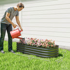 4.9' x 2' x 1' Galvanized Raised Garden Bed Kit, Metal Planter Box with Safety Edging, Dark Gray
