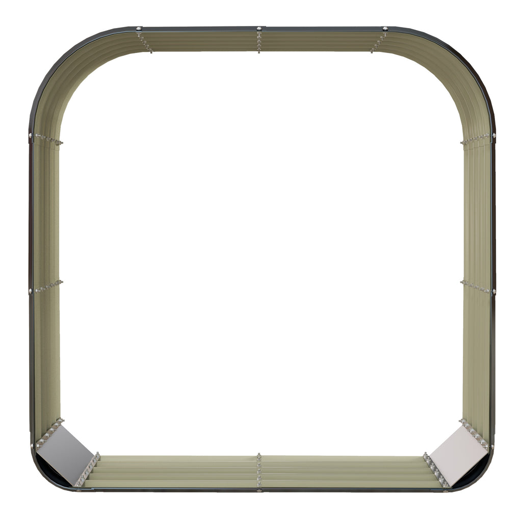 Wood Shed Galvanized Steel Firewood Storage Rack with Rubberized Edge for Safety, 4.7' x 1.4' x 4.7'
