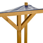 Kids Wooden Sandbox, w/ Canopy Bench Seat Storage Space, Aged 3-8 Years Old