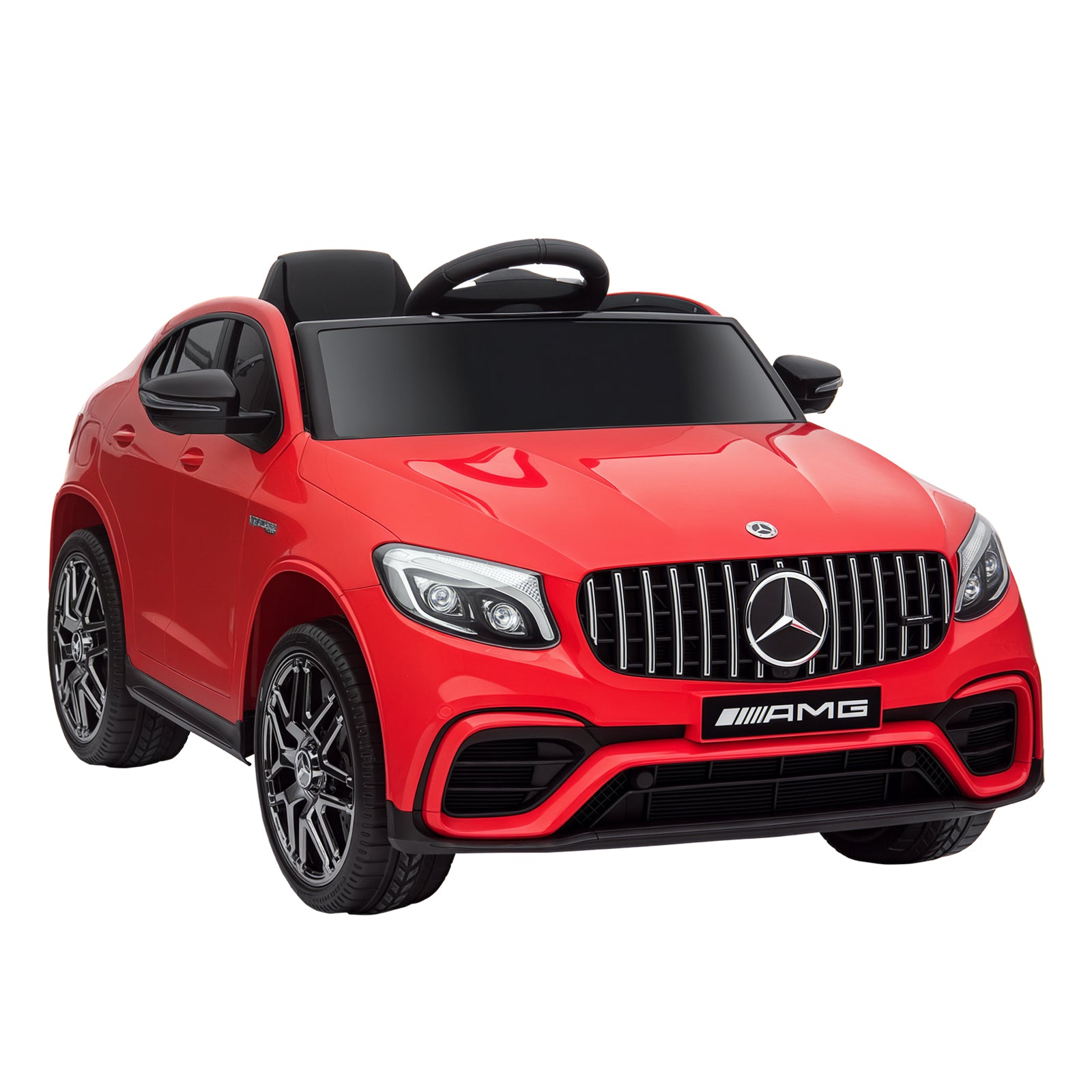 12V Toddler Ride On Car with Remote Control, AMG GLC63S Coupe, Electric Car with 2 Speed, MP3 Player, Light, Horn, Songs, Suspension, Red