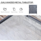 Outdoor Storage Cabinet, Outdoor Tool Shed with Galvanized Top and Two Shelves for Yard Tools or Pool Accessories, Gray