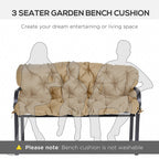 59" x 38" Tufted Bench Cushion for Outdoor Furniture, 3-Seater Replacement for Swing Chair, Patio Sofa/Couch, Khaki
