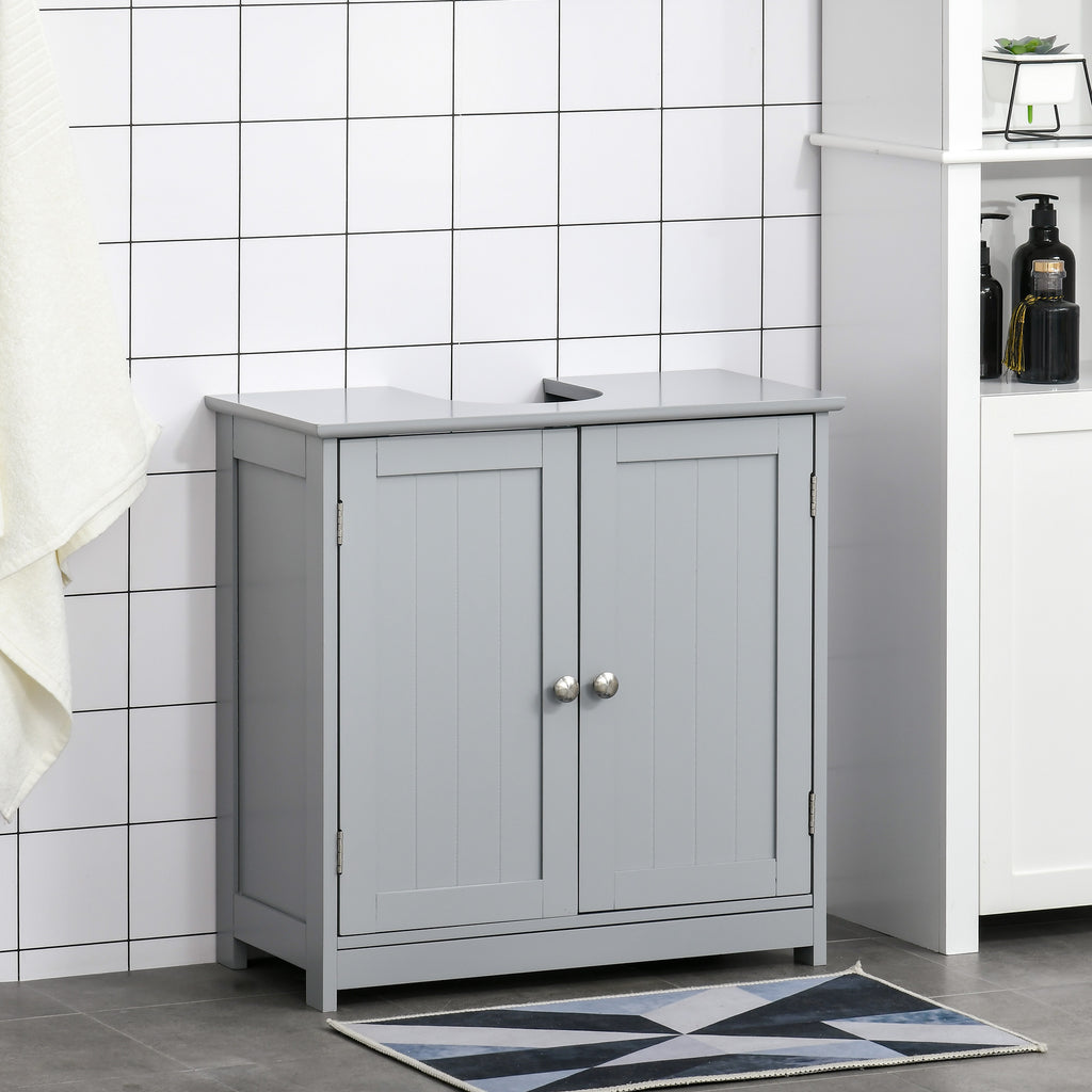 Bathroom Vanities, Bathroom Sink Cabinets with U-Shape Cut-Out and Adjustable Internal Shelf, Gray