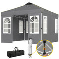 9.6 x 9.6 ft Pop Up Canopy Tent with Sidewalls, One Push Setup, UPF50+ Portable Instant Canopy Shelter, Dark Gray