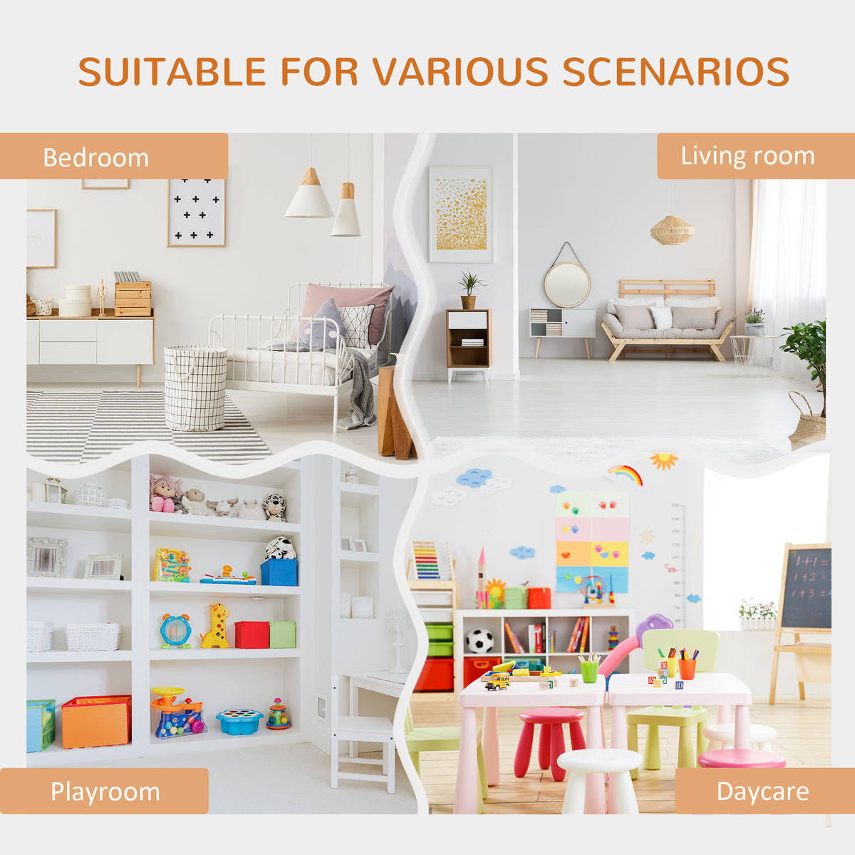 6-Cubby Kids Bookcase with Reading Nook and Cushion, Multi-Purpose Storage Organizer for Bedroom, Living Room, Pure White