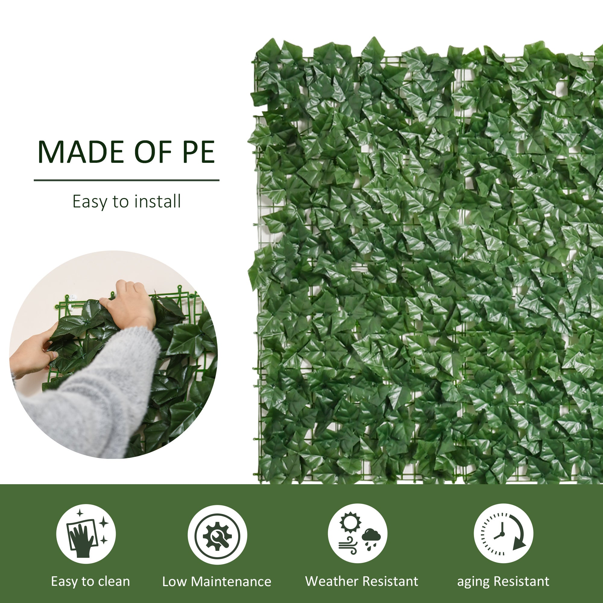 Grass Wall Panels, 118" x 39" Artificial Grass Wall Decor,Greenery Backdrop Panels Wall for Outdoor, Indoor, Garden, Fence, Backyard, Dark Green