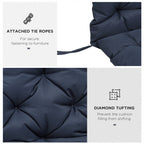 59" x 38" Tufted Bench Cushion for Outdoor Furniture, 3-Seater Replacement for Swing Chair, Patio Sofa/Couch, Dark Blue