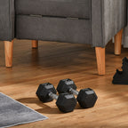 Hex Rubber Dumbbell Set for No Rolling