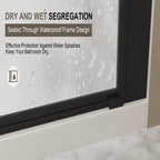 28" Bi-Fold Shower Door with Safety Film and Tempered Glass, Bathroom Door with Stainless Steel Handle, 28" L x 0.5" W x 72" H, Matte Black