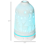 100ml Ultrasonic Aromatherapy Diffuser, Essential Oils Humidifier with Ceramic Cover, 7 Colors LED Lights, Timer, Waterless Auto-off for Home and Office, White