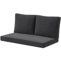 2 Seat Patio Furniture Cushions, Thick Outdoor Loveseat Cushion Set with Removable Cover, 46x26x5 in, Black