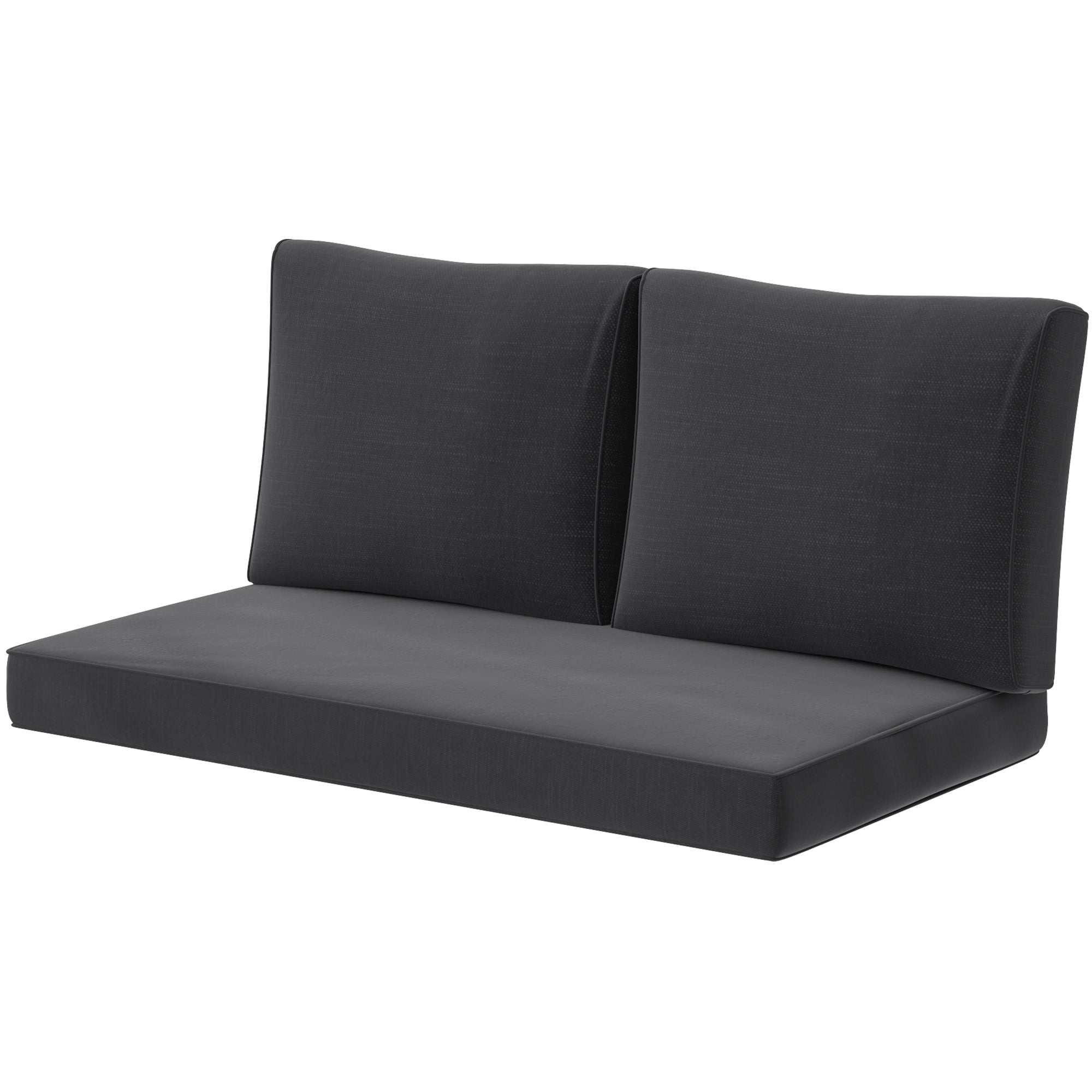 2 Seat Patio Furniture Cushions, Thick Outdoor Loveseat Cushion Set with Removable Cover, 46x26x5 in, Black