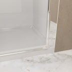 Pivot Shower Door with Safety Film and Tempered Glass, Bathroom Door with Stainless Steel Handle, 32" L x 0.5" W x 72" H, Brushed Nickel