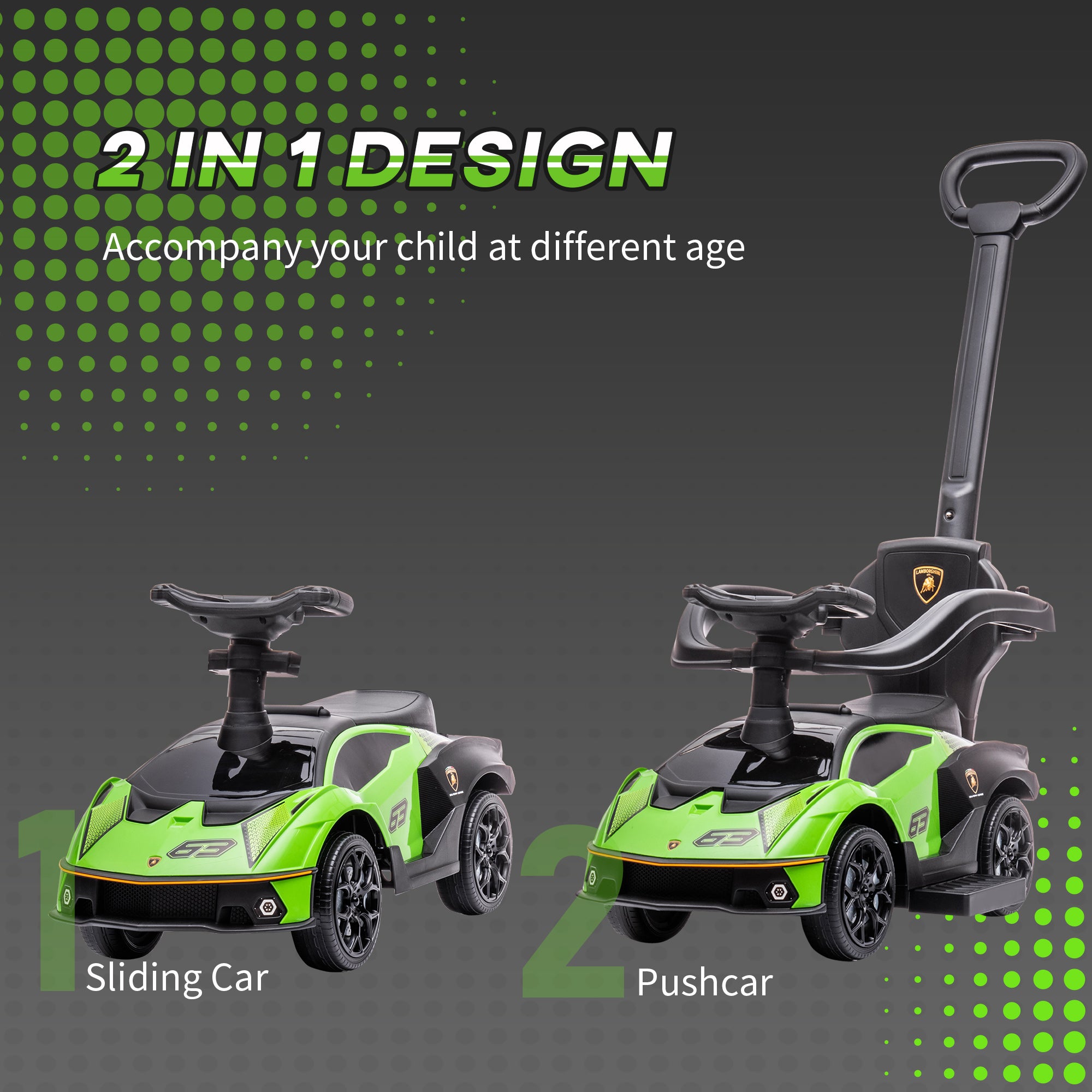 Toddler Push Car, Stroller Walking Car Age for 1-3, Green