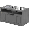 Elevated Dog Bowls, Large Breed Raised Dogs Bowl Stand with 2 Stainless Steel Bowls, Storage Drawer and Slow Feeder Mat